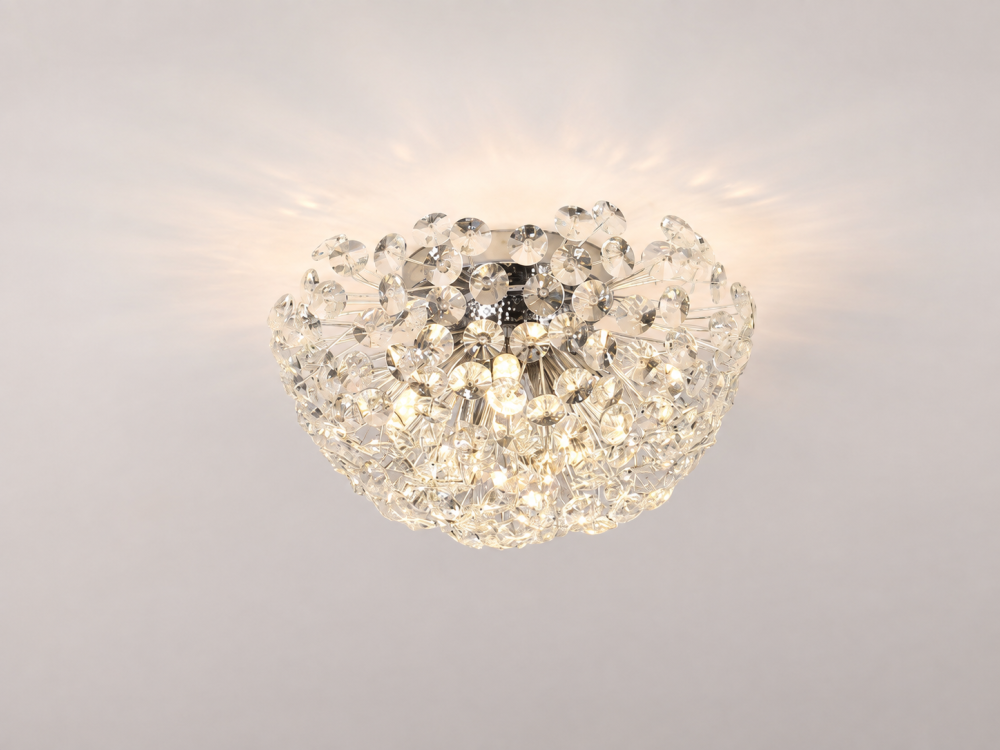 Lustră Crystal Dandelion Silver, AVI®, Ø40 cm, 5 × G9, cristale multifatetate, argintiu, AVI-5554 [5]