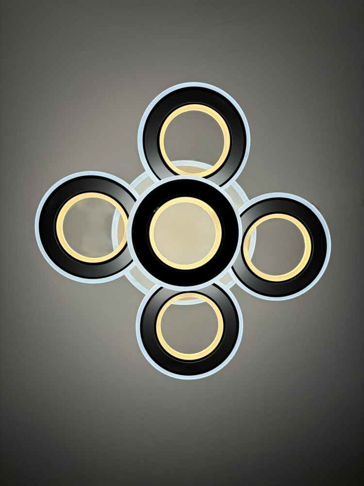 Lustra LED cu 5 inele Ø 20cm fiecare, alba, AVI-4422 [2]