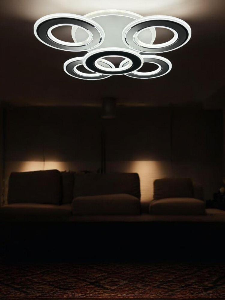 Lustra LED cu 5 inele Ø 20cm fiecare, alba, AVI-4422 [3]