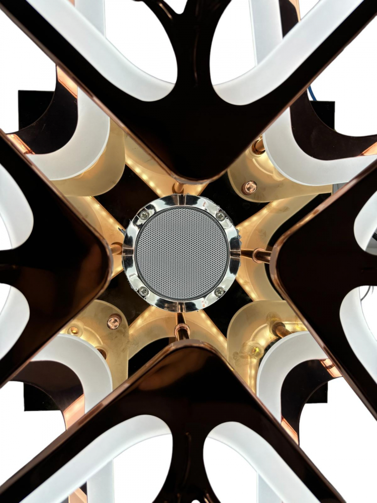 Lustra LED cu 8 corpuri patrate, suport cu boxa 5w incorporata, 60 x 60cm, putere max 240w, AVI-4417 [6]