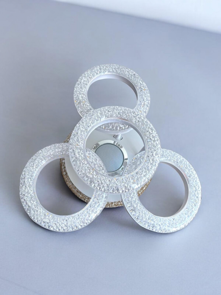 Lustra LED cu boxa 10w incorporata in suportul iluminat cu Ø24cm si 4 inele cu pozitii reglabile cu Ø17.5 cm fiecare, AVI-4423 [5]