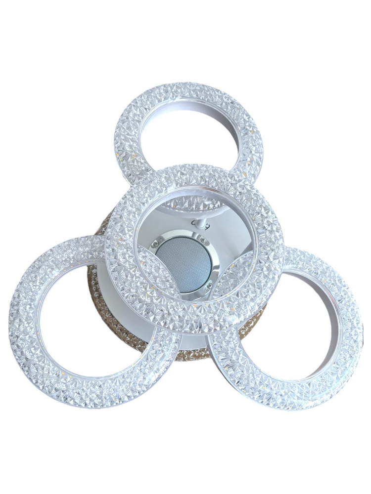 Lustra LED cu boxa 10w incorporata in suportul iluminat cu Ø24cm si 4 inele cu pozitii reglabile cu Ø17.5 cm fiecare, AVI-4423 [2]