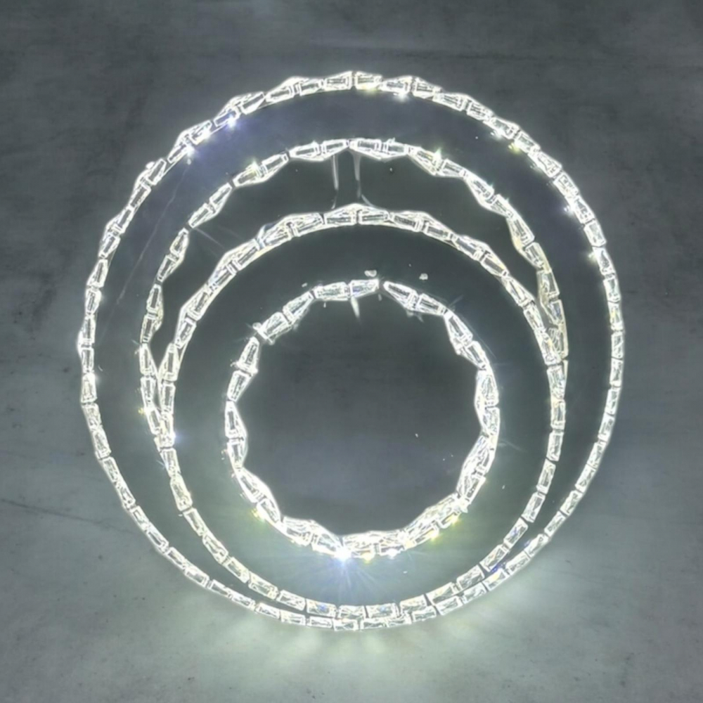 Lustra LED cu cristale, Ø20cm inelul mic si Ø30cm inelul mare, H ajustabila, lumina rece, calda, neutra, AVI-4700 [3]