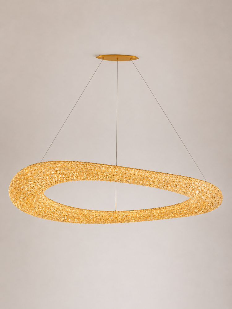 Lustră LED cu mini-cristale, AVI®, 140 x 55 cm, configurație (40-60W) x 4, telecomandă, 3 tipuri de lumină, efect luxury, AVI-5568 [3]
