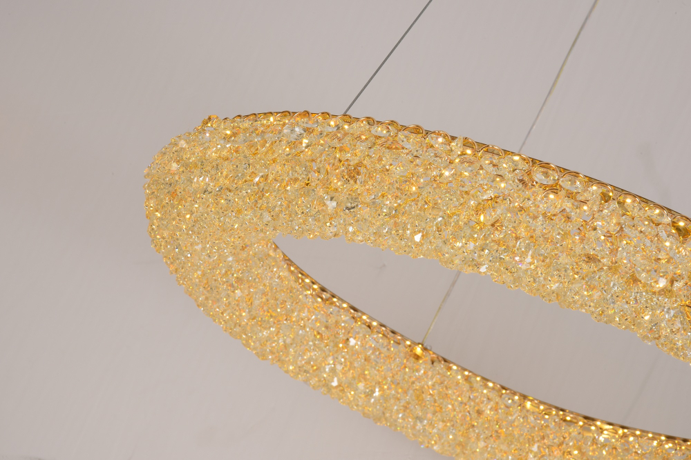 Lustră LED cu mini-cristale, AVI®, Ø60 cm, configurație (40-60W) x 2, telecomandă, 3 tipuri de lumină, efect luxury, AVI-5543 [2]