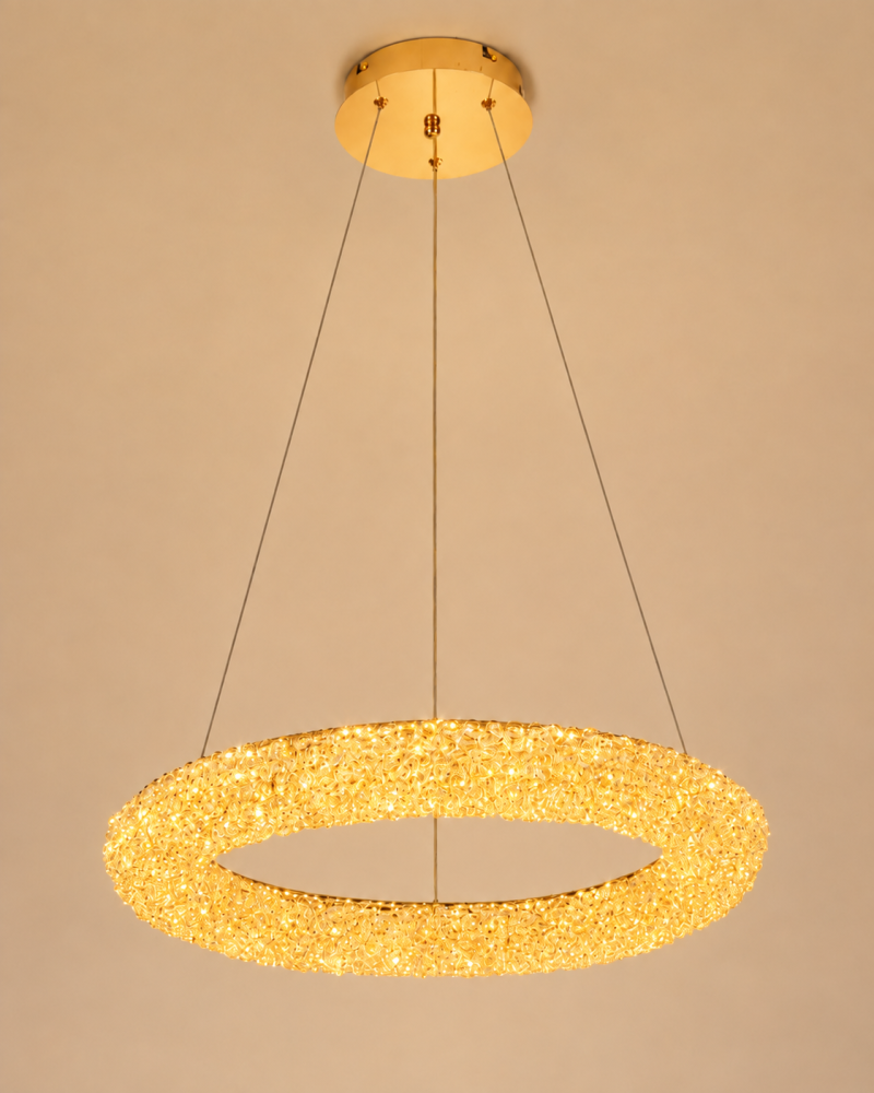 Lustră LED cu mini-cristale, AVI®, Ø60 cm, configurație (40-60W) x 2, telecomandă, 3 tipuri de lumină, efect luxury, AVI-5543 [3]