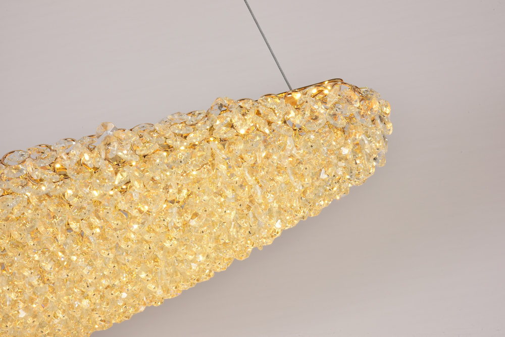 Lustră LED Smart cu mini-cristale, AVI®, 80 x 27 cm, configurație (40-60W) x 2, telecomandă, 3 tipuri de lumină, efect luxury, AVI-5539 [6]