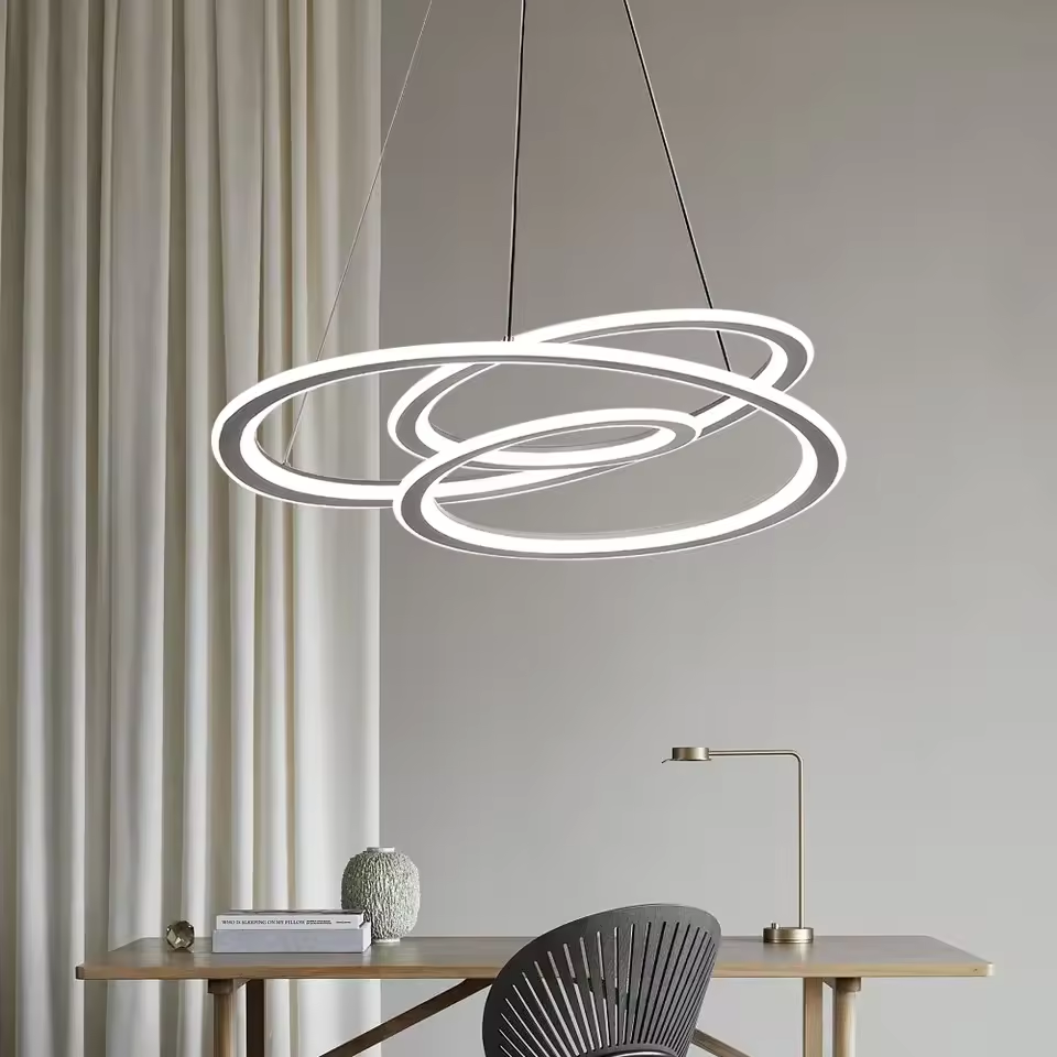 Lustra LED spirala one piece suspendata, design modern, Ø45cm, negru, AVI-4367 [2]