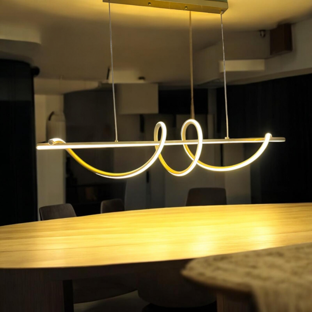 Lustra LED suspendata 100cm, dining, schelet auriu, lumina rece, calda si neutra, AVI-4678 [2]