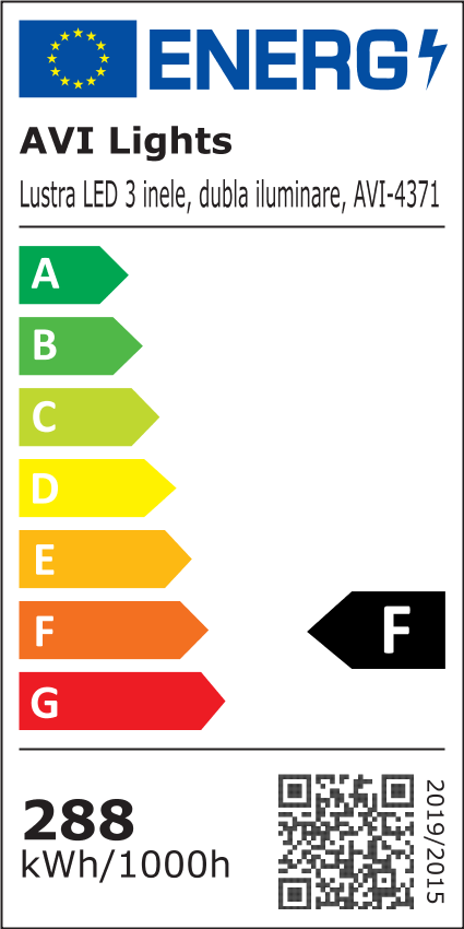 Lustra LED suspendata, cu 3 inele cu dubla iluminare superior si inferior, Ø20 x 40 x 60 cm, aluminiu, alb, AVI-4371 [5]