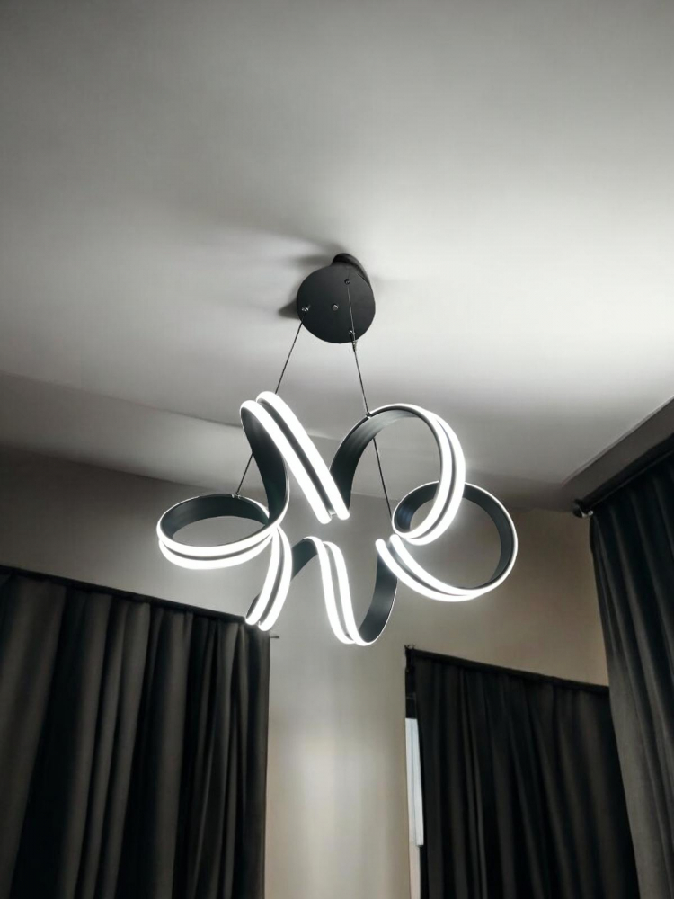 Lustra LED suspendata spirala one piece Ø60 cm, caldura lumina reglabila, negru, AVI-4416 [5]