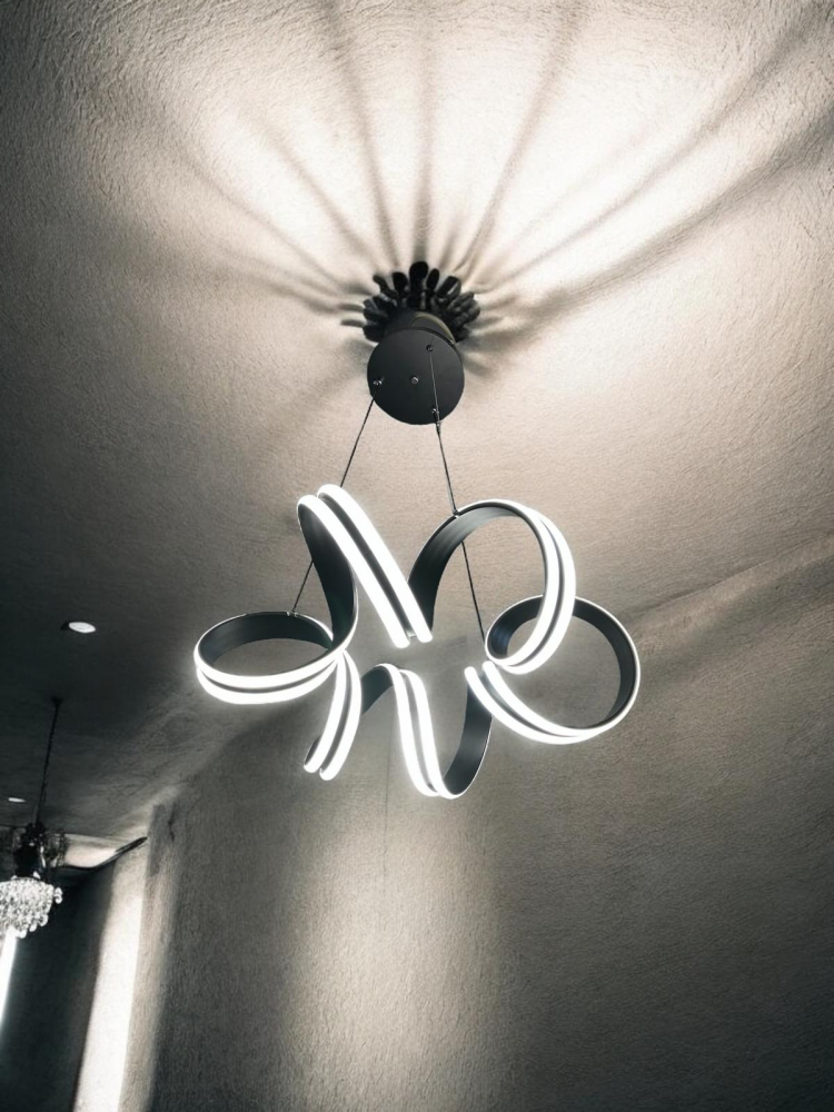 Lustra LED suspendata spirala one piece Ø60 cm, caldura lumina reglabila, negru, AVI-4416 [3]