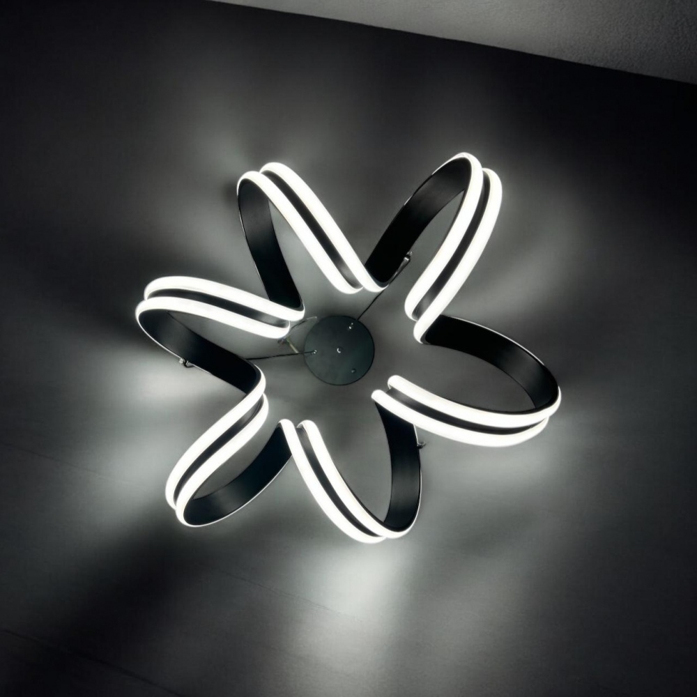 Lustra LED suspendata spirala one piece Ø60 cm, caldura lumina reglabila, negru, AVI-4416 [1]