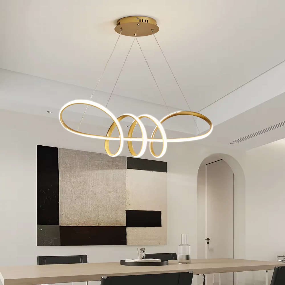 Lustra LED suspendata, spirala one piece orizontala, gold, AVI-4382 [3]