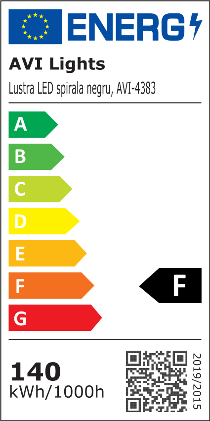 Lustra LED suspendata, spirala orizontala, negru, 91cm, AVI-4383 [3]