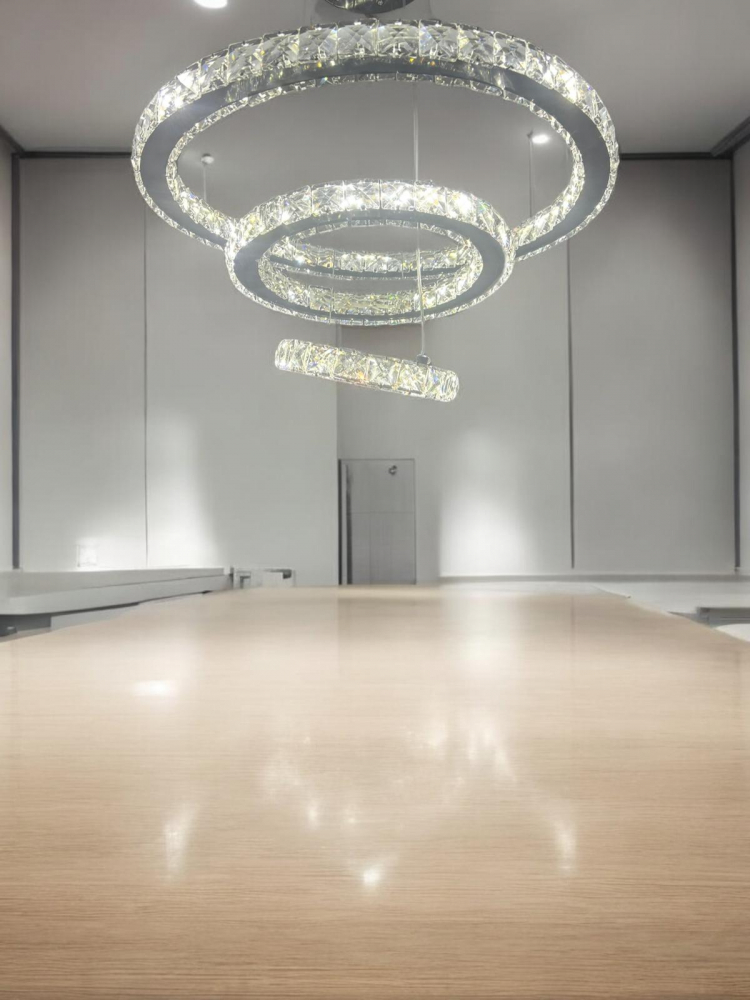 Lustra LED tip candelabru cu 3 inele, cristal, Ø20, 30, 50cm, AVI-4701 [2]