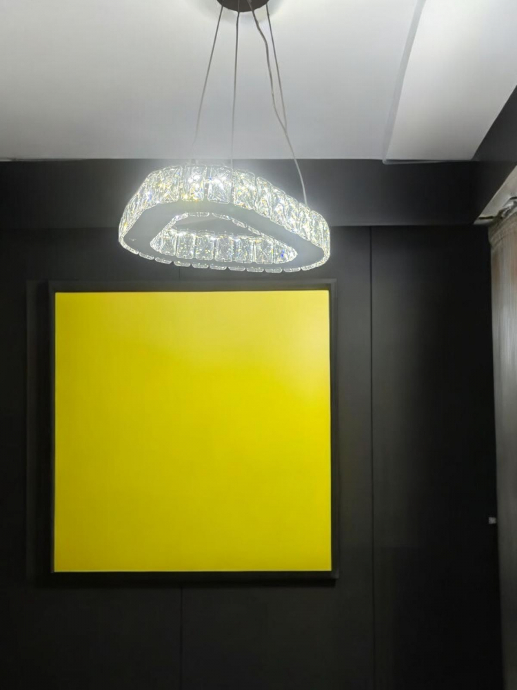 Lustra LED triunghi, 30cm, cu cristale, suspendata, inaltime ajustabila, 72W, lumina rece, calda, neutra, AVI-4702 [3]
