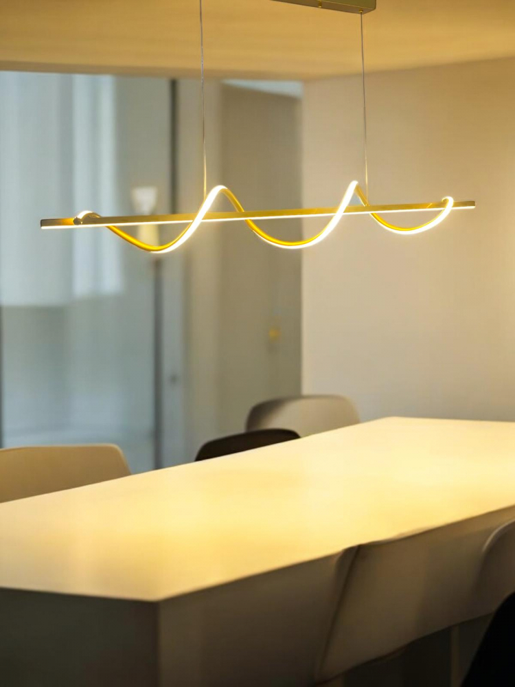 Lustra suspendata dining 120cm, LED, schelet auriu, lumina rece, calda si neutra, AVI-4677 [2]