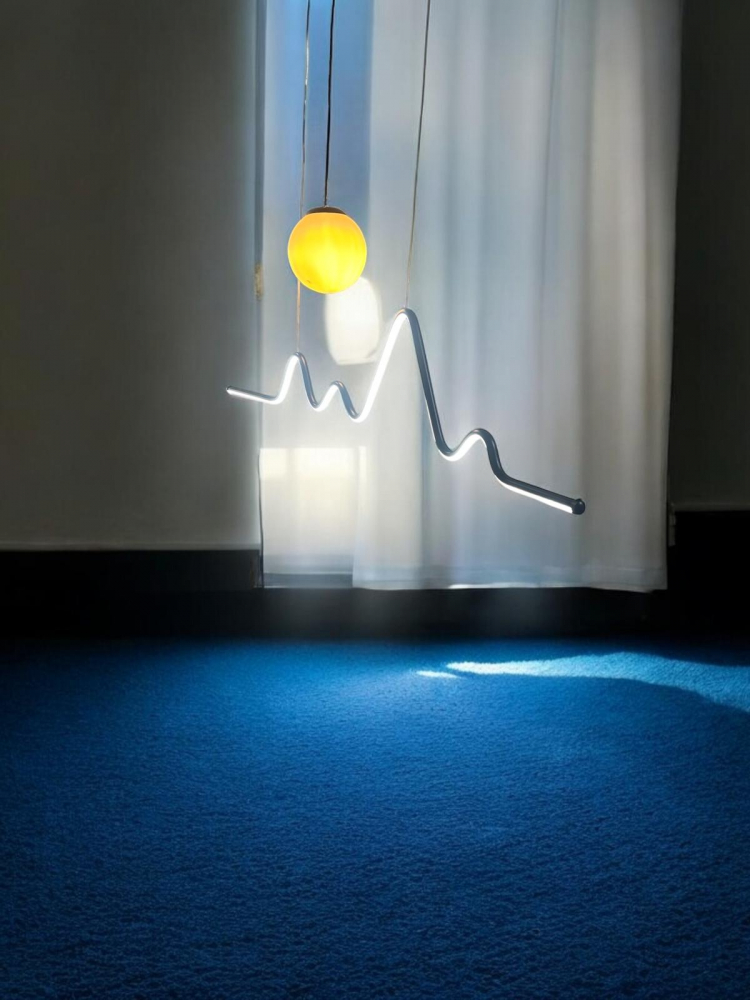 Lustra suspendata dining, 120cm, cu LED si glob sferic cu 1 x E27, negru, AVI-4681 [3]