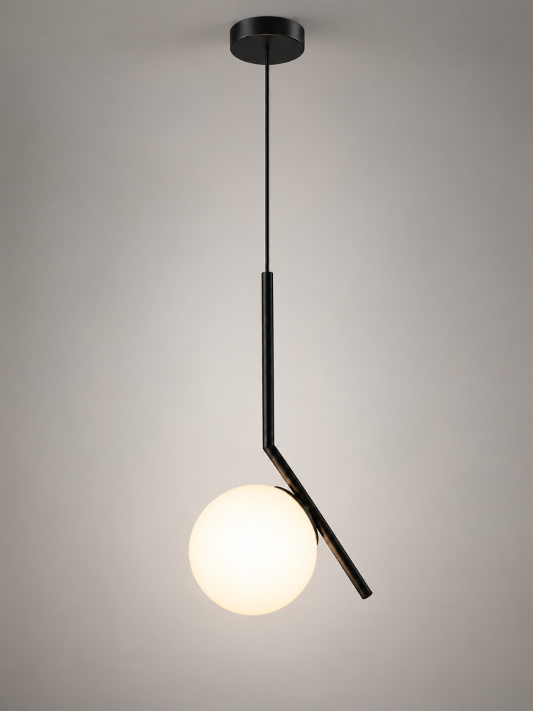 Lustră tip pendul, AVI®, negru, 1 x E27, glob Ø15 cm, AVI-5601 [3]