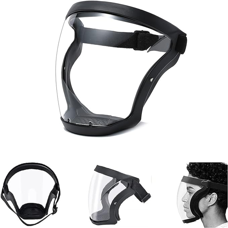 Masca de protectie anti-aburire super-protectiva, Anti-aburire, Reutilizabile, Negru/Transparent [5]
