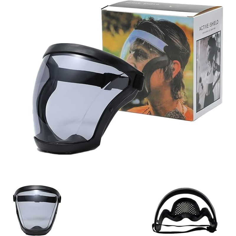 Masca de protectie anti-aburire super-protectiva, Anti-aburire, Reutilizabile, Negru/Transparent [2]