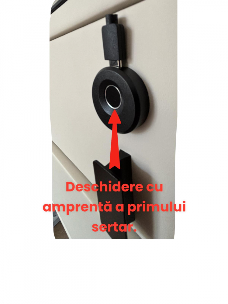 Noptiera Smart cu Iluminare LED, Încărcare Wireless, 2 boxe Bluetooth și securizare sertar cu amprenta, 50 x 40cm, H 45cm, bej, AVI-4875 [3]