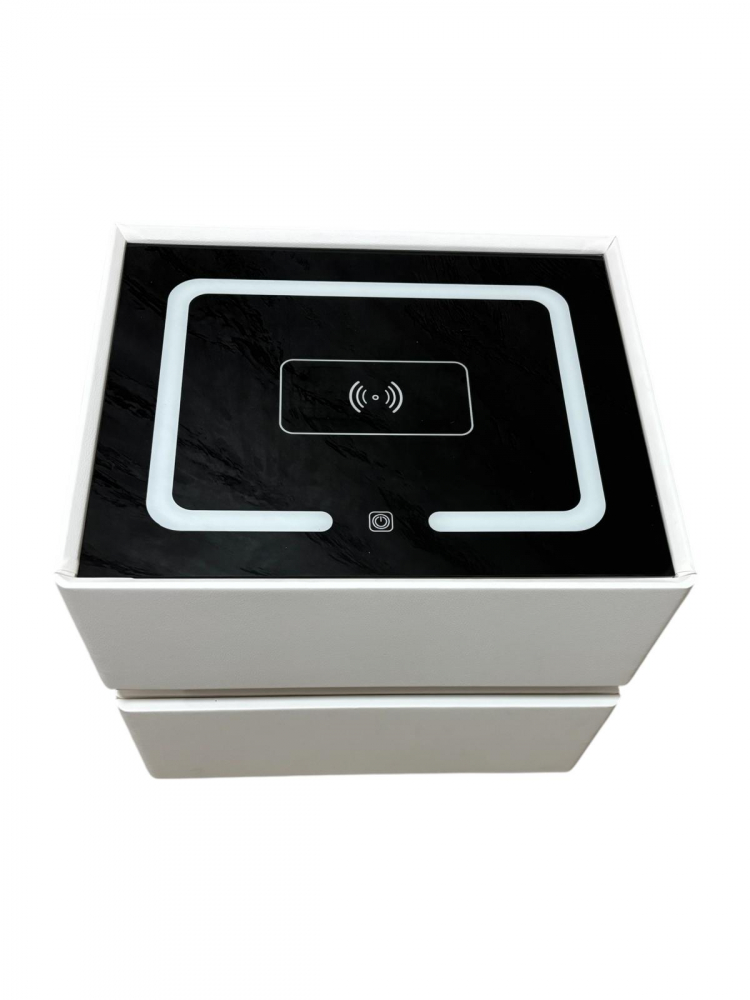 Noptieră smart cu încărcare wireless, LED cu senzor de mișcare și sticlă securizată, 50 x 41 x 47 cm, AVI-5224 [2]