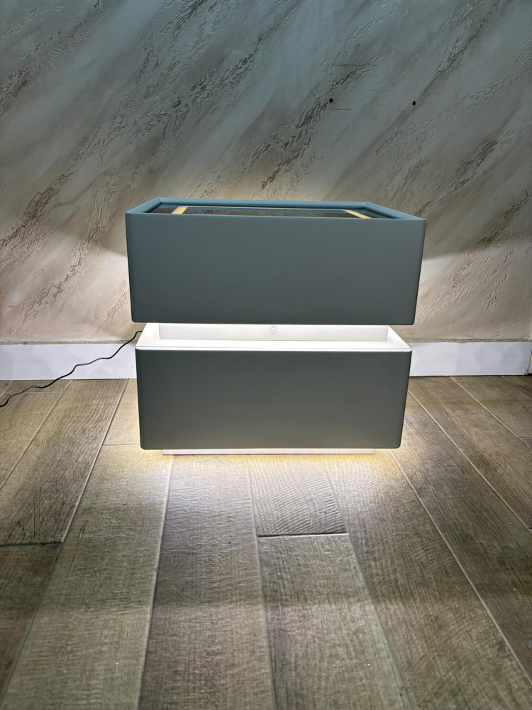 Noptieră smart cu încărcare wireless, LED cu senzor de mișcare și sticlă securizată, 50 x 41 x 47 cm, AVI-5224 [3]