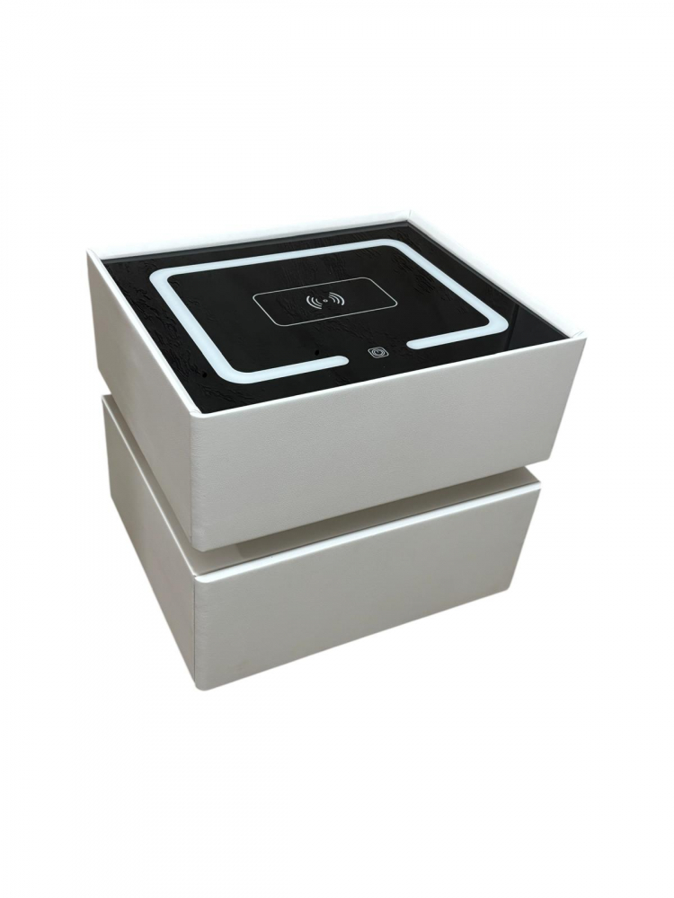 Noptieră smart cu încărcare wireless, LED cu senzor de mișcare și sticlă securizată, 50 x 41 x 47 cm, AVI-5224 [7]