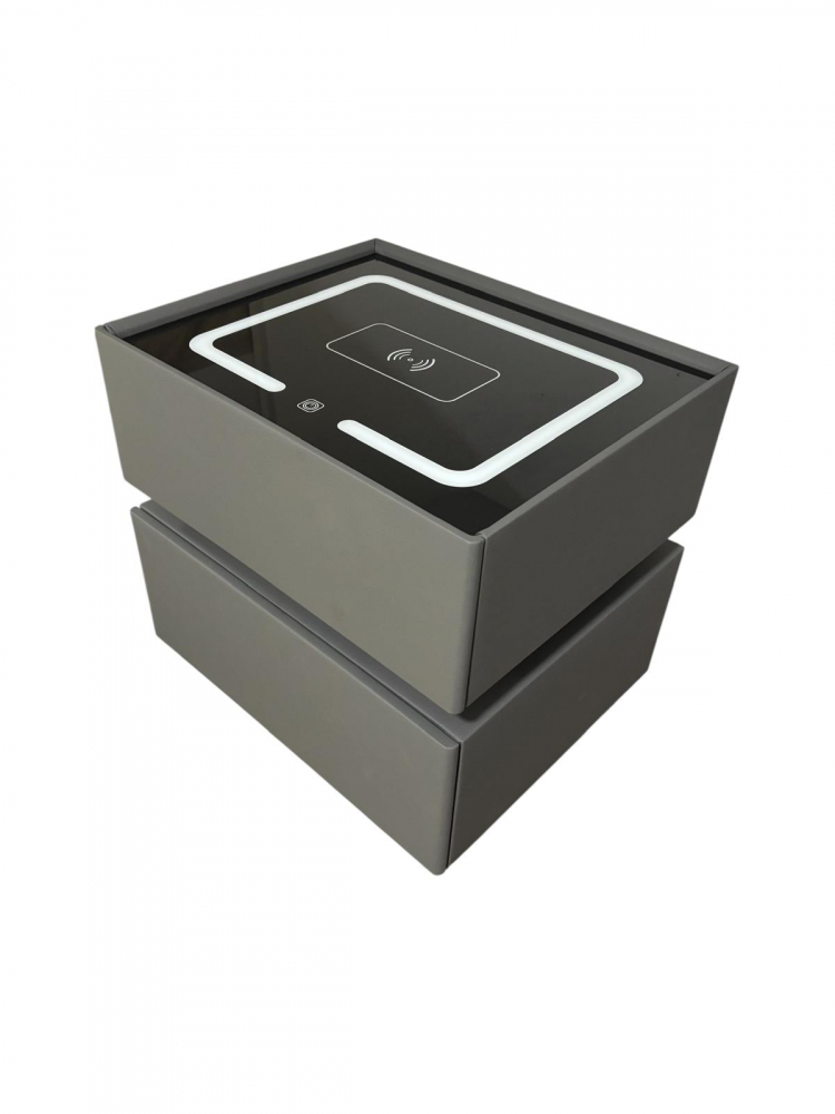 Noptieră smart cu încărcare wireless, LED cu senzor de mișcare și sticlă securizată, 50 x 41 x 47 cm, AVI-5224 [5]