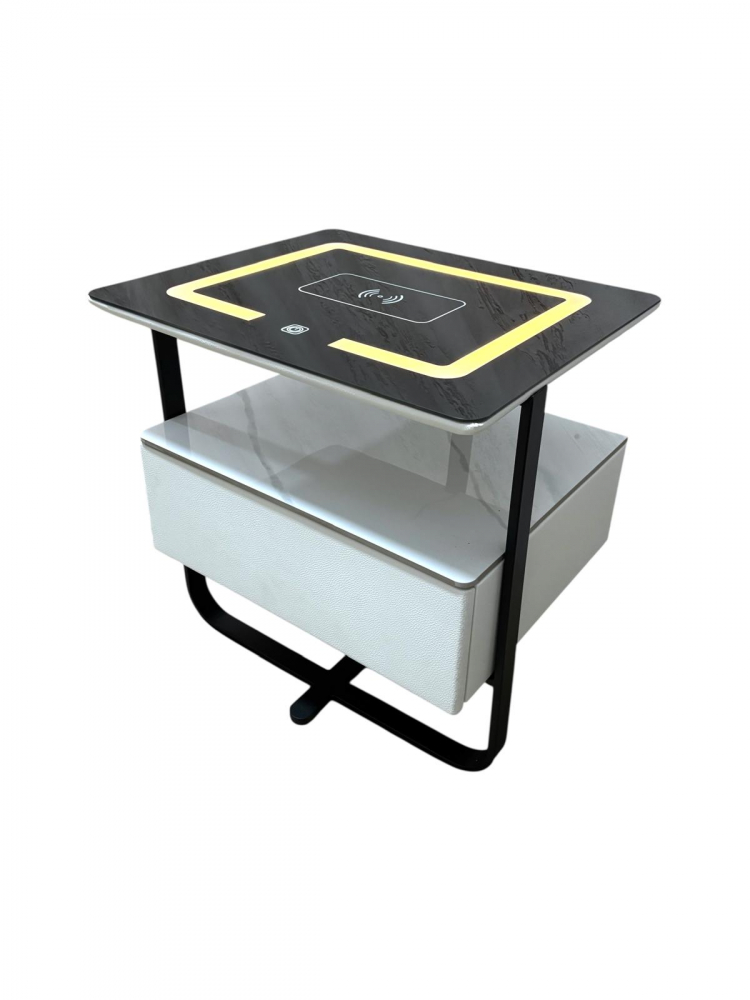 Noptieră smart cu încărcare wireless și iluminare LED, sticlă securizată și blat ceramic 7 mm, 48 x 40 x 50 cm, AVI-5225 [4]