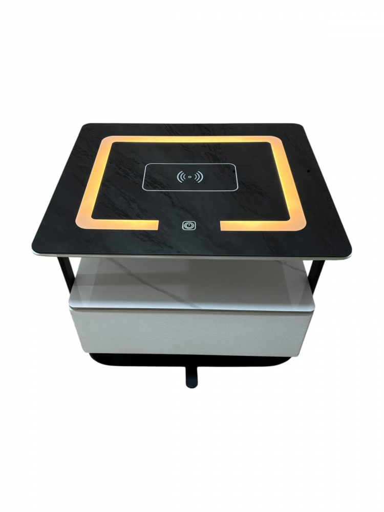 Noptieră smart cu încărcare wireless și iluminare LED, sticlă securizată și blat ceramic 7 mm, 48 x 40 x 50 cm, AVI-5225 [5]