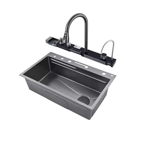 Pachet Chiuveta multifunctionala 750x460 mm, cu doua cascade, afisaj temperatura si iluminare LED, autonoma si prelungitor electric 4799, AVI-4089 [2]