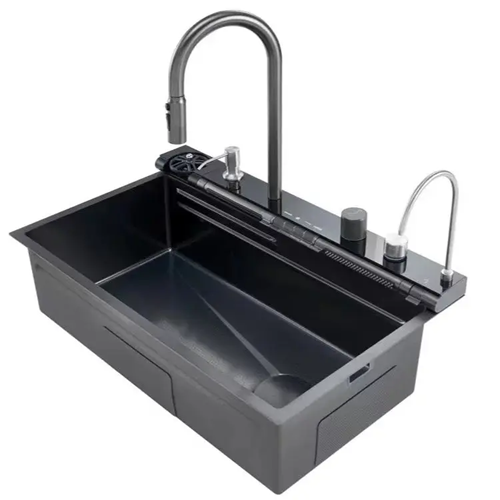 Pachet Chiuveta multifunctionala 750x460 mm, cu doua cascade mobile, afisaj temperatura si iluminare LED, autonoma si prelungitor electric 4799, AVI-4830 [7]
