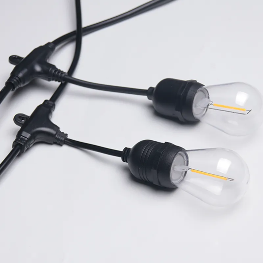 Pachet ghirlanda luminoasa 10m cu 10 becuri E14 si priza inteligenta 4486, control din aplicatie si monitorizare consum, Tuya app, interconectabila, negru, AVI-4815 [6]