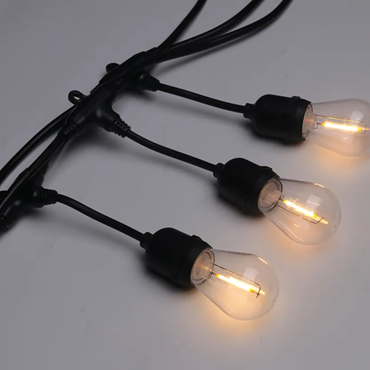 Pachet ghirlanda luminoasa 20m cu 20 becuri E14 si priza inteligenta 4486, control din aplicatie si monitorizare consum, Tuya app, interconectabila, negru, AVI-4816 [5]
