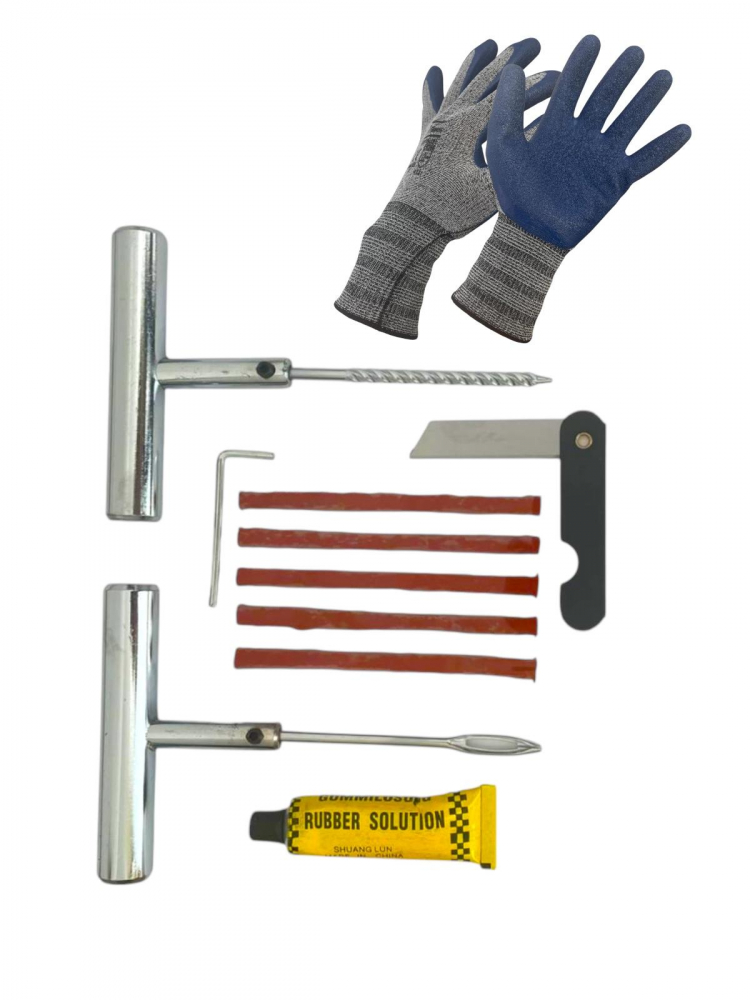 Pachet urgenta, kit reparatie pana anvelope, metalic, cu manusi de lucru 4757, AVI-3328 [1]