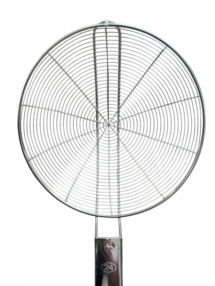 Paletă de inox AVI® cu mâner din lemn, strecurătoare termorezistentă pentru gătit la ceaun, 57 cm, diametru 24cm, AVI-5157 [2]