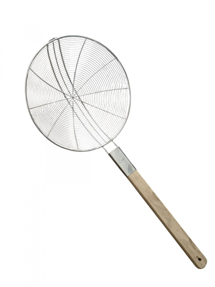 Paletă de inox AVI® cu mâner din lemn, strecurătoare termorezistentă pentru gătit la ceaun, 66 cm, diametru 28cm, 350 g, AVI-5156 [4]