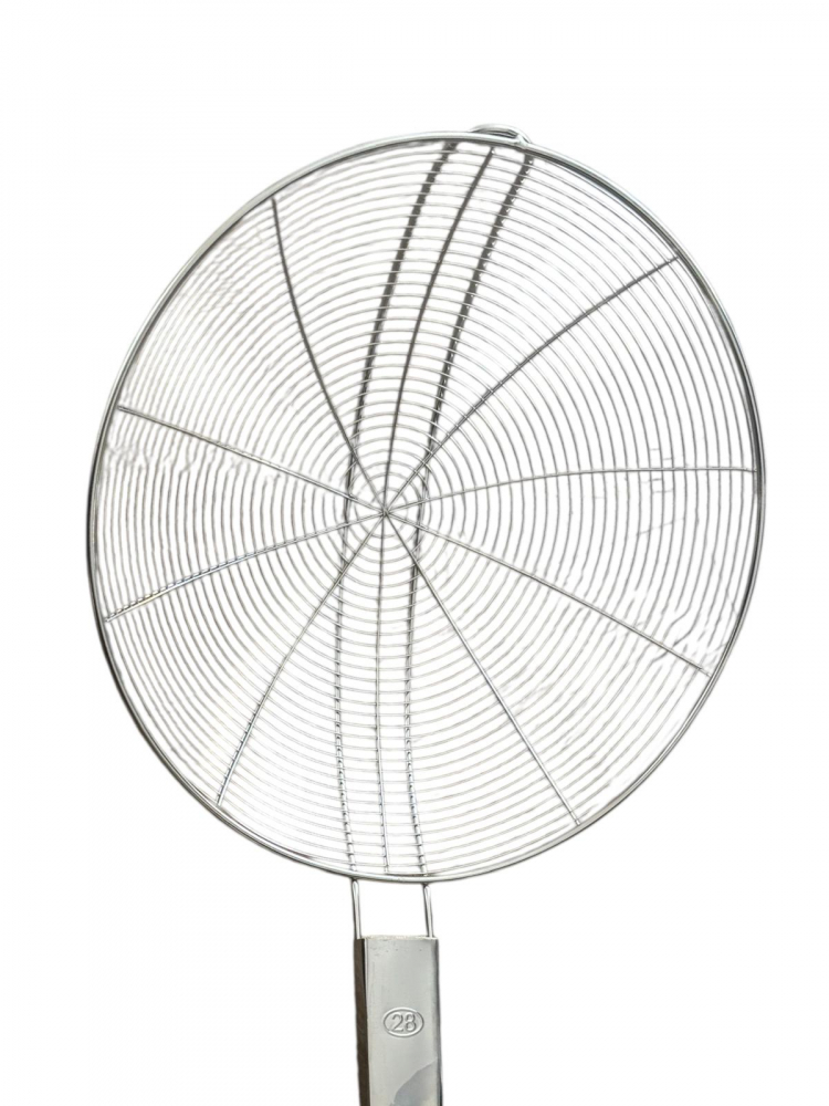 Paletă de inox AVI® cu mâner din lemn, strecurătoare termorezistentă pentru gătit la ceaun, 66 cm, diametru 28cm, 350 g, AVI-5156 [3]