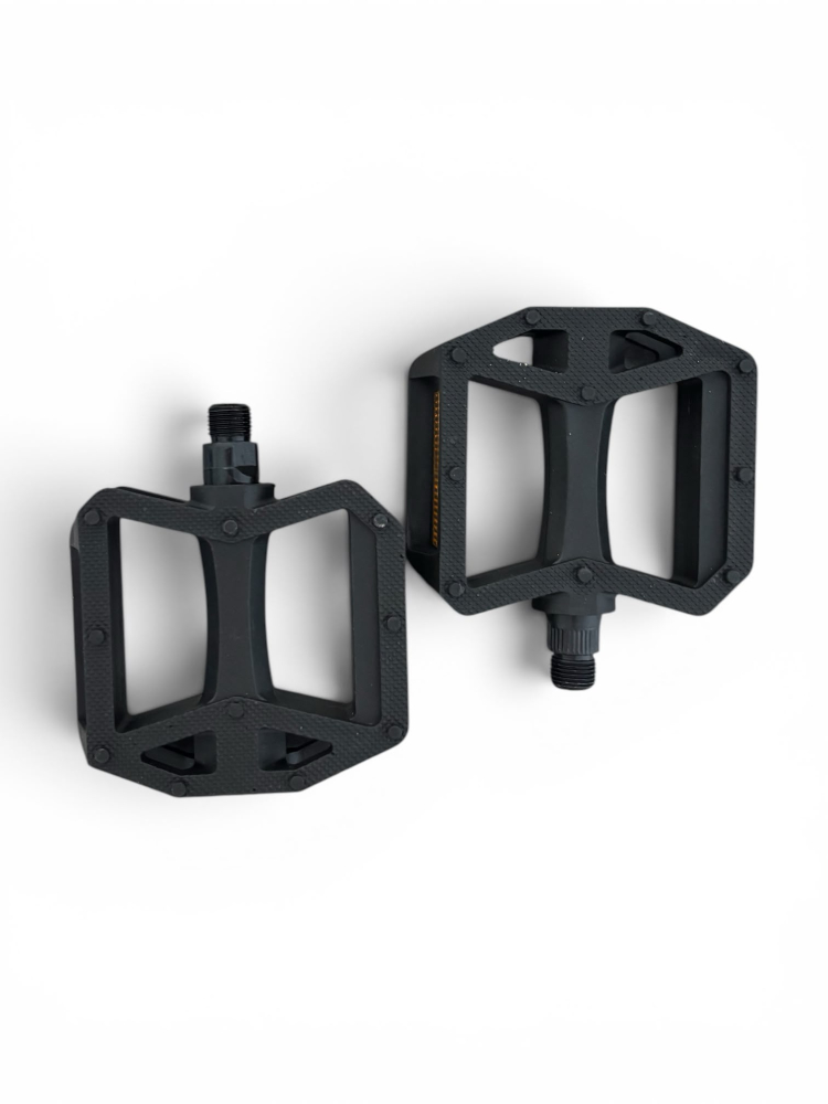 Pedale pentru bicicletă, AVI®, 95 x 90 mm, filet standard 9/16" (14 mm), plastic, plăcuțe reflectorizante față-spate, negru, AVI-5443 [2]