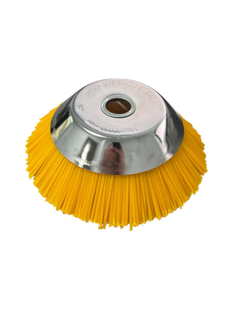 Perie circulară Ø195 mm - 8" pentru motocoasă, curățare pavele, rosturi, alei – 590 g, peri din nylon, AVI-4011 [3]