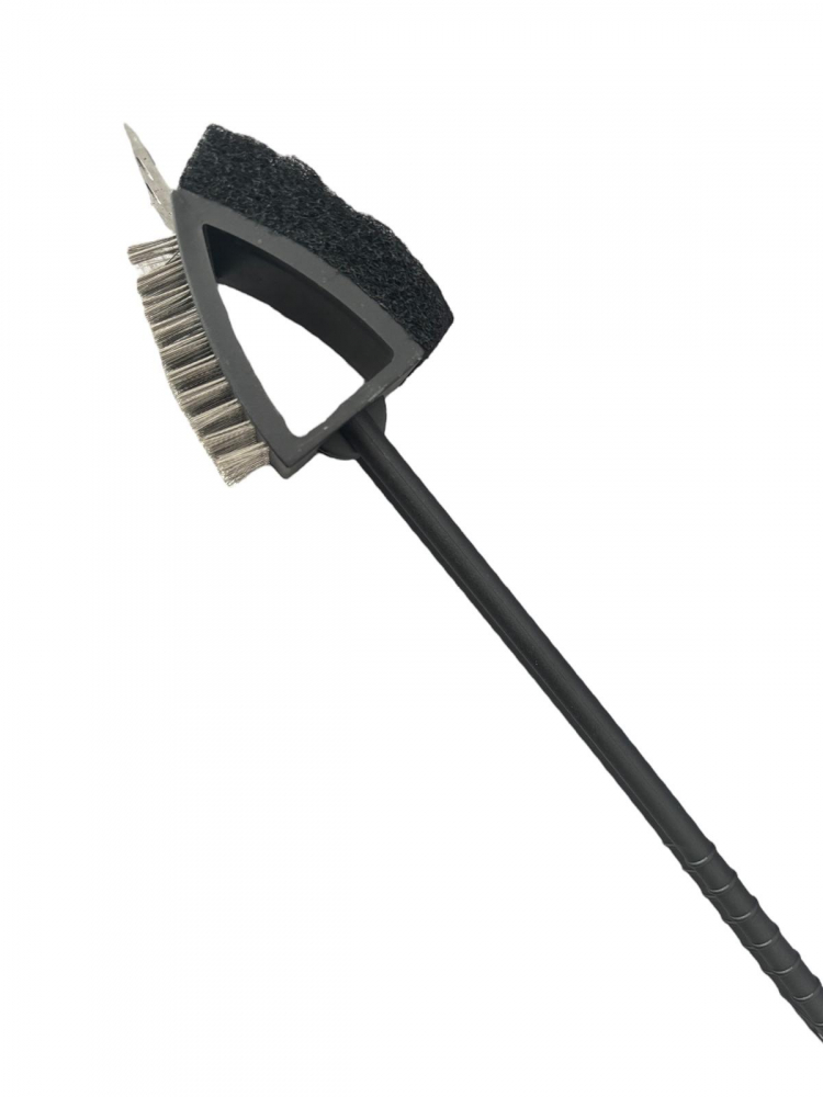Perie curățare grătar 3 în 1 AVI® cu burete, răzuitor și 80 de fascicule de sârmă, 36.5 cm, cap 8 x 6 cm, AVI-4985 [3]