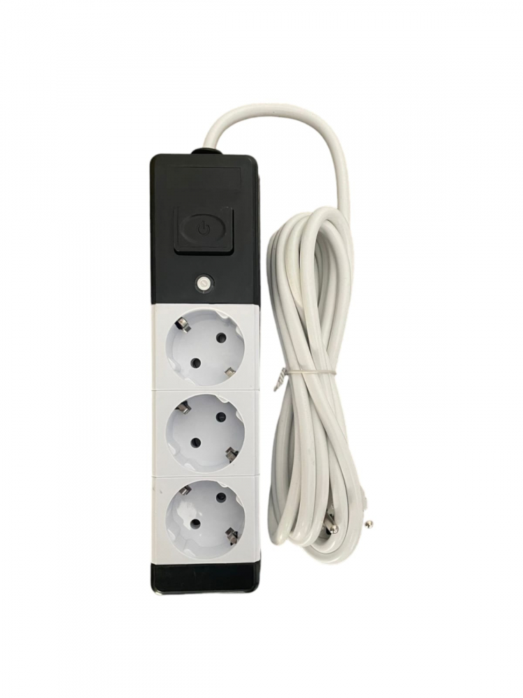Prelungitor 3 metri cu 3 prize, cu intrerupator, martor LED, AVI-2145 [1]