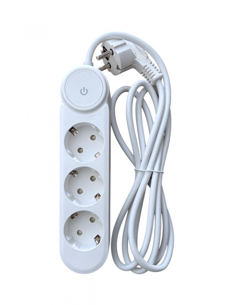 Prelungitor AVI® cu fire - conductor cupru, 3 prize, cablu 2m, întrerupător, 3x1.5mm², 16A, 4000W, AVI-4797 [4]