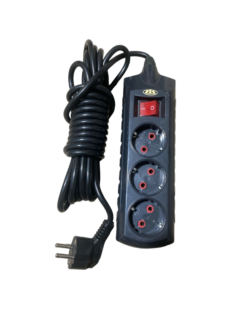 Prelungitor cu 3 prize, cablu 5m, AVI-2143, negru [1]