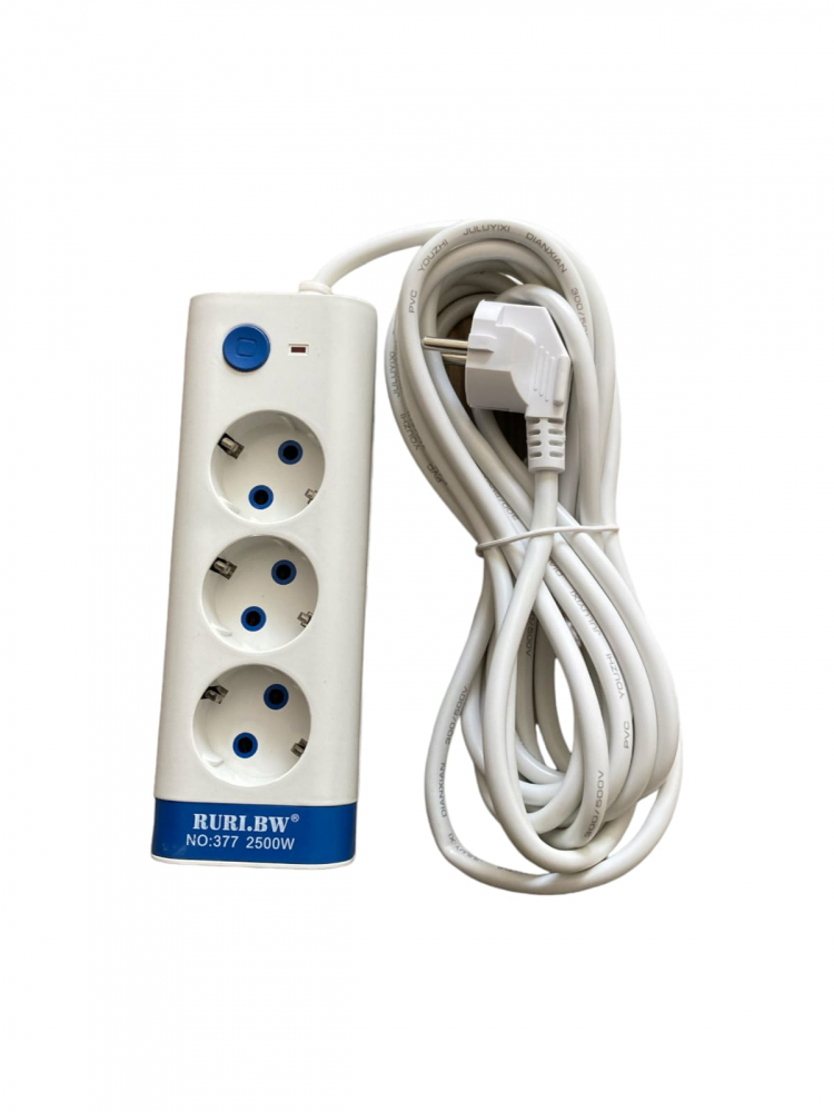 Prelungitor electric cu 3 prize, cablu 5 metri, cu intrerupator, AVI-3401 [1]