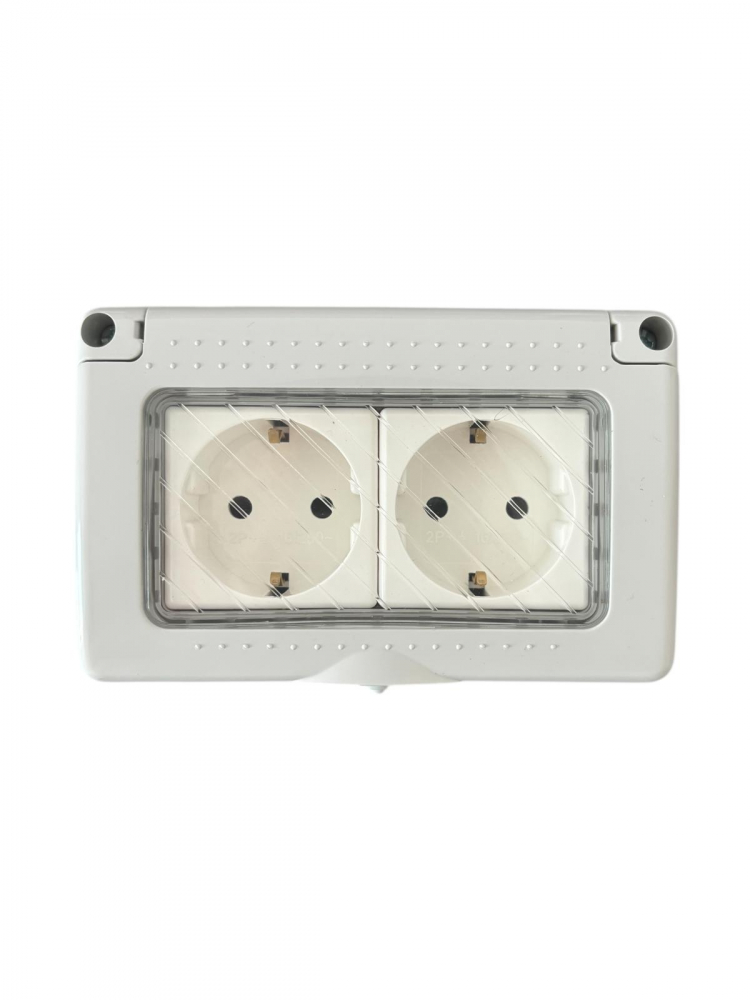 Priza dubla AVI® cu protectie IP 55 anti-umezeala, aparenta, 130 x 80 x 60 mm16A AVI-2735 [1]