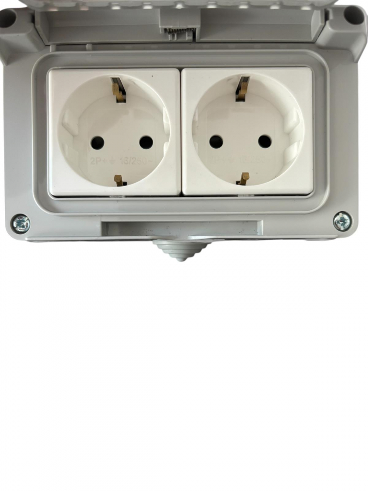 Priza dubla AVI® cu protectie IP 55 anti-umezeala, aparenta, 130 x 80 x 60 mm16A AVI-2735 [4]
